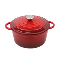 [Multicolor]Enamel Pot Cast Iron Stew Pot Non-Coated Dutch Oven Household Double Ear Enamel Pot Indu