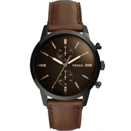 Authentic Men TownsmanChronograph Brown Dial Leather Watch FS5437 Jam Tangan Lelaki