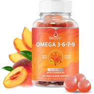 Organic Omega 3 Gummies with Omegas 6, 7, 9, DHA & EPA from Flaxseed Oil and Sea Buckthorn Fruit Oil