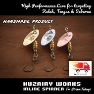 Huzairy Works Inline Spinner / Custom Handmade Lure for Stream Fishing / Tengas, Kelah & Sebarau Kil