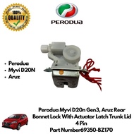 Perodua Myvi D20n Gen3, Aruz Rear Bonnet Lock With Actuator Latch Trunk Lid 4 Pin 69350-BZ170