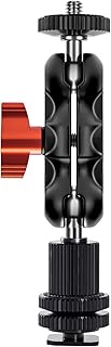 Mini Magic Arm Multi-Function Double Ball Head with Cold Shoe Mount and 1/4’’-20 Screw for Monitor, 