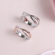 【客製化禮物】愛的交叉點。白鋼戒指 情侶對戒