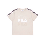 FILA KIDS 童吸濕排汗圓領T恤-卡其 1TEZ-4409-KK
