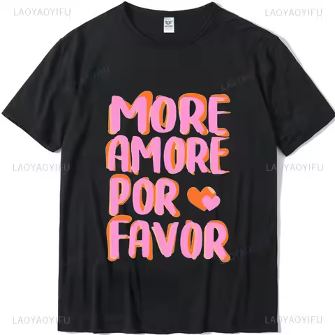 More Amore Por Love Favor Graphic T Shirts Summer Fashion Simple Letters Outdoors Girlfriend T-shirt