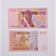 West African States 1000 Francs CFA banknote 2000-2026 Years UNC Random Number & Prefix.