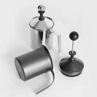 Milk Frother Cup Machine Pot Household Latte Art Small Handheld Coffee Fancy Double-Layer Stainless 