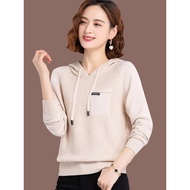 ((Chest Long) Drawstring Hooded Solid Color Long-Sleeved Sweatshirt-r11-8.7