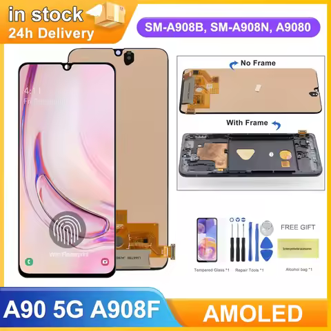 AMOLED 6.7" A90 5G Display Screen, for Samsung Galaxy A90 5G A908 A908B A9080 Lcd Display Touch Scre