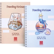 XO Hong Ha checkered spring notebook 200 pages 4186 a5 size, 4185 size a6, 4184 size a6, 4183 a7 siz