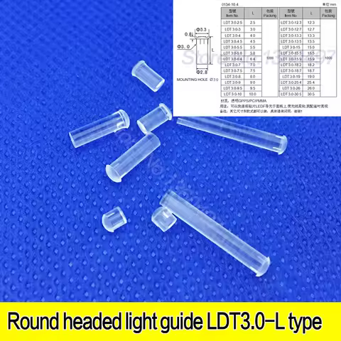 LDT3.0-L Round Head 3mm Light Guide Column PC Transparent Light Guide Tube LED Luminous Tube with Ca