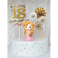 Birthday Cake Topper | Pretty Lady Cake Decoration with 18th Birthday Topper | 18th Birthday Party D