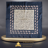 ผ้าเช็ดหน้าผ้าไหม 18"x18" นิ้ว Silk handkerchief 18"x18" inches Elephants - จิม ทอมป์สัน Jim Thompson