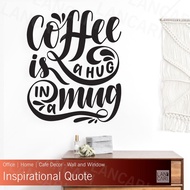 Sticker Cutting Coffee Cafe Coffee Sticker glass wall Cafe quote Decal Decals