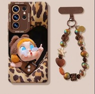 Samsung S26 crying baby豹紋手機殼連串珠掛繩
