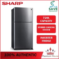Sharp J-Tech Inverter Pelican Refrigerator Fast Cooling AG CU Nano (720L) SJP801MFMS