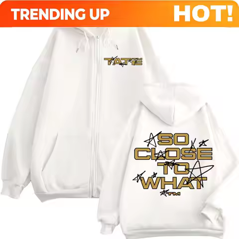 Tate McRae So Close To What Merch Zipper Hoodie High Quality Fashion Zip Up Sweatshirt Men's Women C