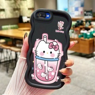 HP Case For Realme C2 C2s OPPO A1K Case Cat Drink Pattern Case Soft Cesing Macaron Case Silicone Sof