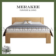 MERAKEE King/Queen Bed Frame Solid Wood Bedroom Furniture Bed Frame+Bedside Table Set YF008