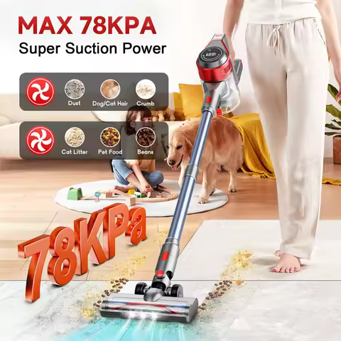 Honki Cordless Vacuum Cleaner 78KPA 45Mins 6*2200mAh Lightweight Stick Vacuum Cleaner for Home Hardw