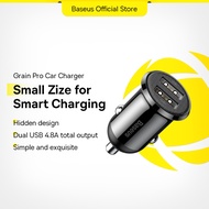 Baseus Mini Car Charger Dual USB Car Charger Quick Charge Phone Adapter 12V-24V Car Battery 24W Charger For i13 12 Xiaomi
