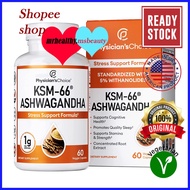 Physician's Choice KSM-66 Ashwagandha 60 Vegan Capsules - help calm mind, calm mood and reduce stress
