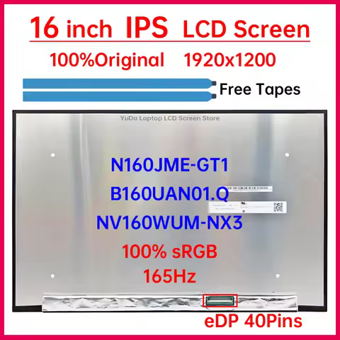 16 Inch 165Hz Laptop LCD Screen N160JME-GT1 B160UAN01.Q NV160WUM-NX3 Display Matrix Panel 1920x1200 