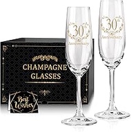 Tom Boy 30th Anniversary Champagne Flutes, 30th Wedding Anniversary Couple Gifts, Wedding Anniversar