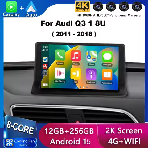 For Audi Q3 1 8U 2011 - 2018 Android 15 2K QLED Car Radio Multimedia Video Player GPS Stereo CarPlay