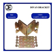 (SET:L+R) L SHAPE METAL BRACKET DIVAN BED FRAME CONNECTOR Bed Panel Joint Hinge Bracket/Sambung Bingkai Katil Kayu