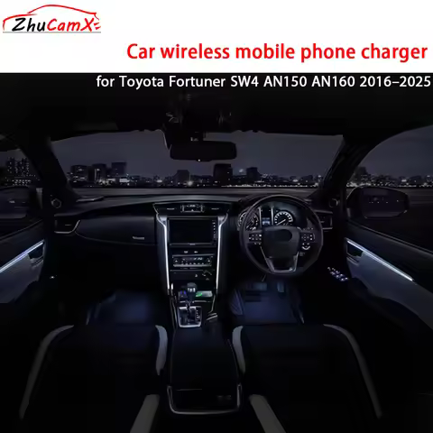 for Toyota Fortuner SW4 AN150 AN160 2016–2025 Center Console Storage Wireless Mobile Phone Charger Q