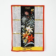 1985年 法國復古花圖案 日曆 茶巾