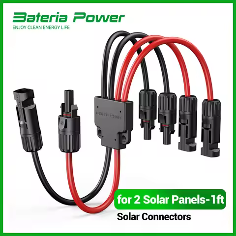 Solar Connectors for 2 Solar Panels, IP68 Waterproof Solar Panel Connectors Splitter