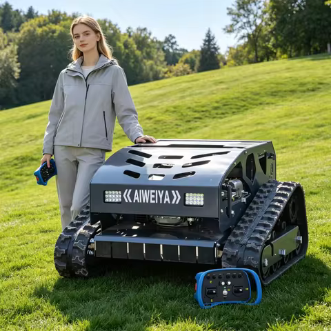 Customized Remote Controlled Lawn Mowers Crawler Robotic Lawnmower For Vineyard Orchard Hillside Gra