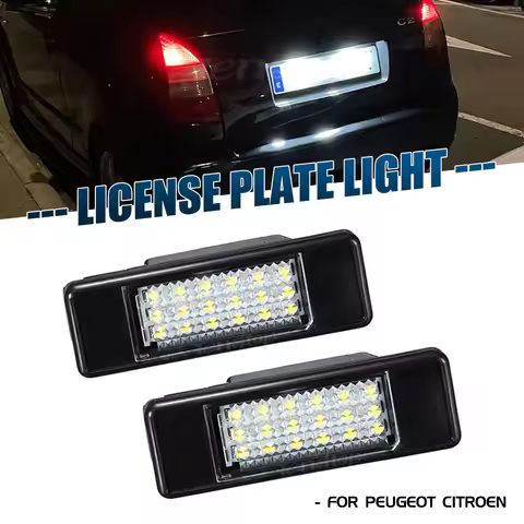 Canbus LED License Number Plate Light For Citroen C2 C3 C5 C6 C8 For Peugeot 106 1007 207 307 406 40