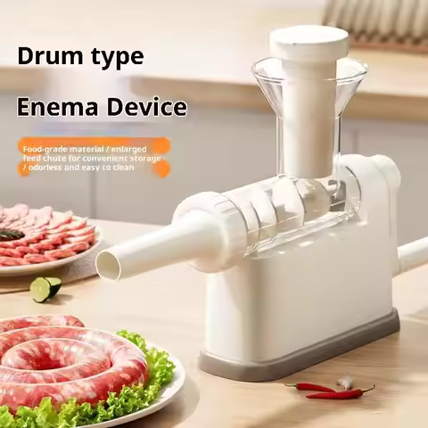 1Set Manual Sausage Stuffer Machine Meat Grinder Filling Maker With Tubing Units Outdoor Tableware