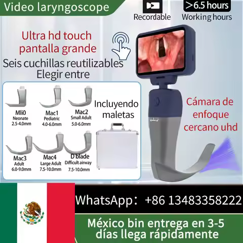 Mexico warehouse delivery 3.5 inch touch screen Video Laryngoscope Reusable Sterilizable Blades colo