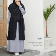 Elmina Naura Outer Vest Black Hitam Cardigan Pastel Tanpa Lengan