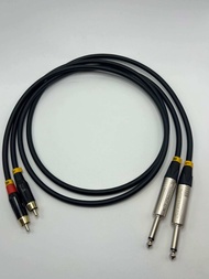 สายts2-rca2 หัวxlrของ Neutirk สายmogami รุ่น2549 หัวrcaของwiermanทองเหลืองแท้ เชื่อมด้วยตะกั่วเงิน