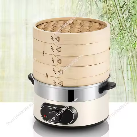 for National/Bamboo Steamer Electric Steamer, Bamboo Fragrance Electric Steamer, Three-layer Large C