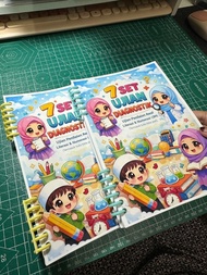 7 Set Ujian Diagnostik TAHUN 1~Spiral Notebooks for Students with Educational Illustrations and Scho