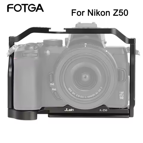 FOTGA Handheld Camera Cage Kit Protective For Nikon Z50 1/4'' Threaded Hole Cold Shoe Mount For Arca