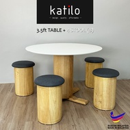 LAX Dining Set / Round Stool / Round Table / Dining Room Furniture / Kerusi Makan / Meja Makan Bulat