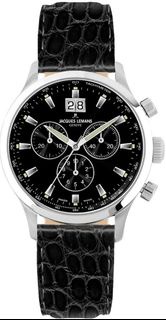 品牌： Jacques Lemans (雅克利曼) 型號： G-118A 系列： Geneve 類型： 男士石英計時手錶 製造地： 奧地利製造 (瑞士機芯) 材質： 不鏽鋼錶殼，藍寶石玻璃鏡面，真皮錶