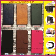 Fujitsu Arrows NX9 F 52A leather case (F-52a, f52a, nx52a) made of high quality leather, with card c