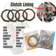 Motorcycle set clutch lining lifan 110, xrm, wave 125, tmx, smash, rs100, hd3, stx, rouser 135, gp125, x4, raider 150