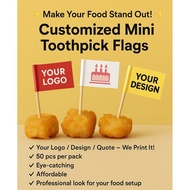 CUSTOMIZE Toothpick Flag, Mini food Flag, Food Flaglets