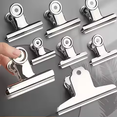 Stainless Steel Clips Paper Clamps Ticket Paper Metal Spring Grip Clips Office File Document Binder 