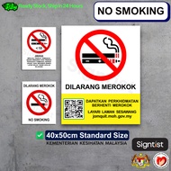 2025 No Smoking Sign Dilarang Merokok Papan Tanda Amaran Government KKM Standard Board Acrylic PVC