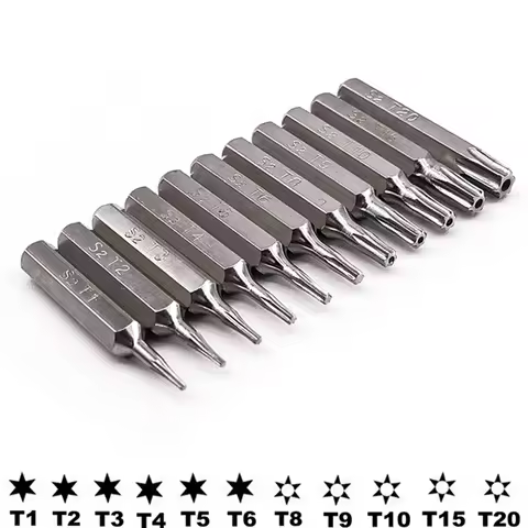 11PCS S2 Torx Screwdriver Bits Set T1T2T3 T4 T5 T6 T8 T9 T10H T15H T20H Mobile Repair Bit Plum Bloss